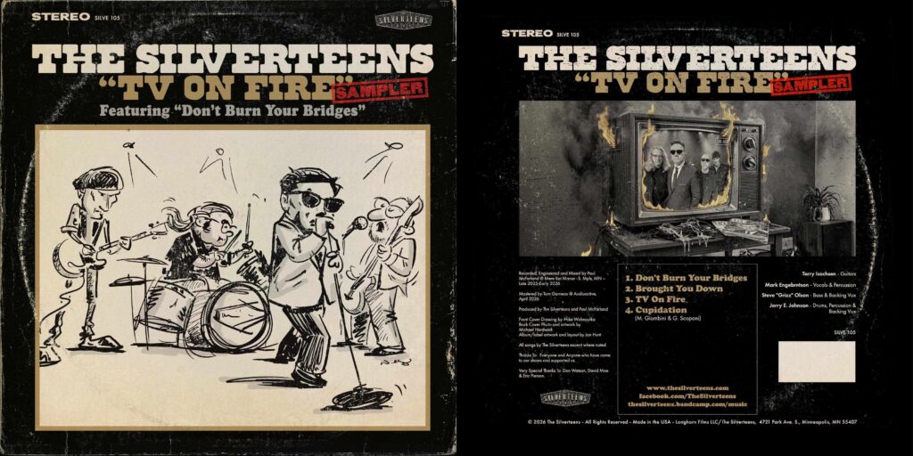 The Silverteens EP front and back cover design.